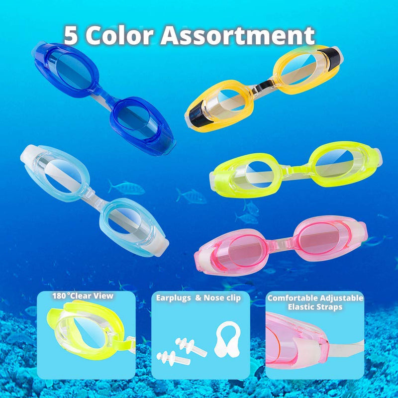 [AUSTRALIA] - Kids Swim Goggles, 3 Pack, Crystal Clear Swimming Goggles for Children and Teens, Anti-Fog Anti-UV Youth Swim Glasses, Leak Proof, Soft Silicone Frame, for 3-16 Years 