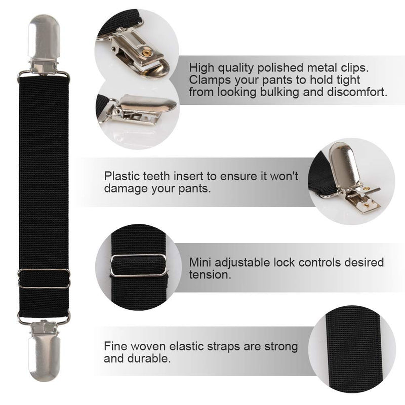 Boncas Improved Adjustable Elastic Boot Clips Boot Straps Pant Clips Stirrups Leg Straps Keeping Your Pants Tucked Biker 4.7" -9" - BeesActive Australia