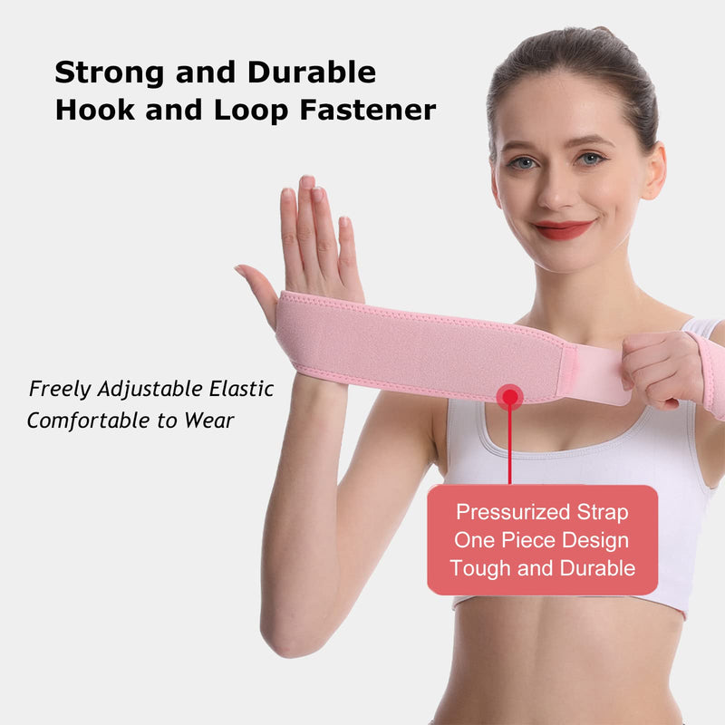 Wrist Support Compression Wrist Brace Elastic Adjustable Carpal Tunnel Support for Sports Protecting, Fitness, Arthritis, Tendonitis Pain Relief One Size Fits Left or Right Hand Single (Pink, 1 Pcs) Pink - BeesActive Australia
