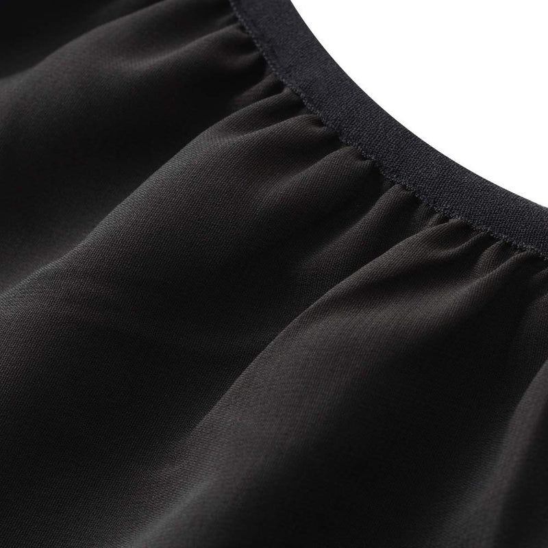 [AUSTRALIA] - FNYIVDNY Ballet wrap Skirt Chiffon Dance Skirt with Elastic Waistband for Girls&Women Black large(Height:4.92-5.58ft,Waist:21-31in) 