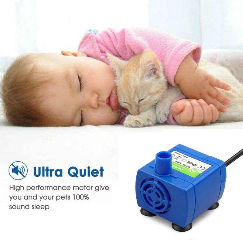 Carcent Cat Water Fountain Pump,Pet Water Fountain Replacement Pump Compatible with 360°Stainless Steel and Ceramic Cat Drinking Fountain (No Adapter) - BeesActive Australia