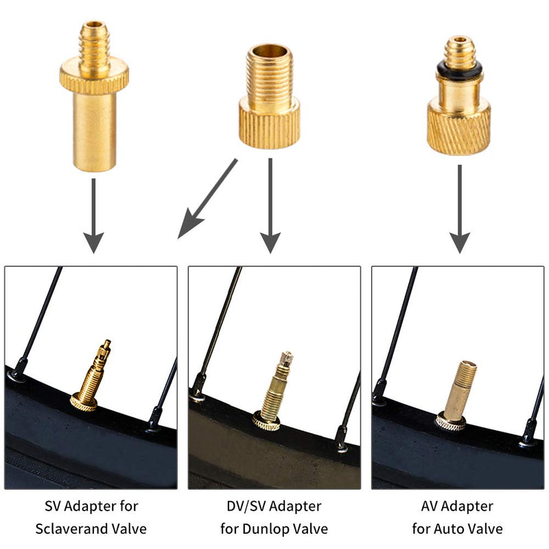 HWYDTGS 16PCS Premium Brass Valve Adapter, Bike Tire Valve Adapters, Ball Pump Needle, Adapters Kit as Inflation Devices and Accessories fit for Standard Pump or Air Compressor - BeesActive Australia