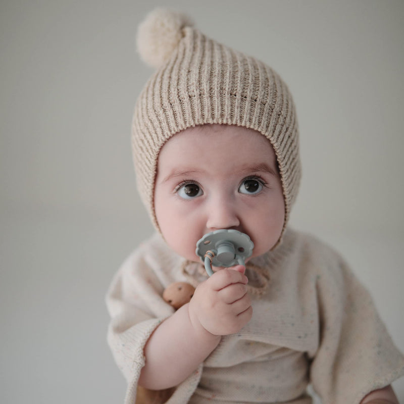 FRIGG Daisy SilkySoft Silicone Baby Pacifier | Made in Denmark | BPA-Free (Woodchuck/ French Gray, 0-6 Months) French Gray/Woodchuck - BeesActive Australia