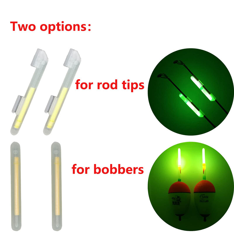linguang 10-50PCS Fishing Glow Sticks for Clip -On Rod Tips and Bobbers 1”1.5”2”3” inch 3.0 x 25mm 4.5X 37mm 6.0 x 50mm 7.5 x 75mm Light Sticks ，Fishing Pole Glow Sticks，Glow Tips for Fishing Poles - BeesActive Australia