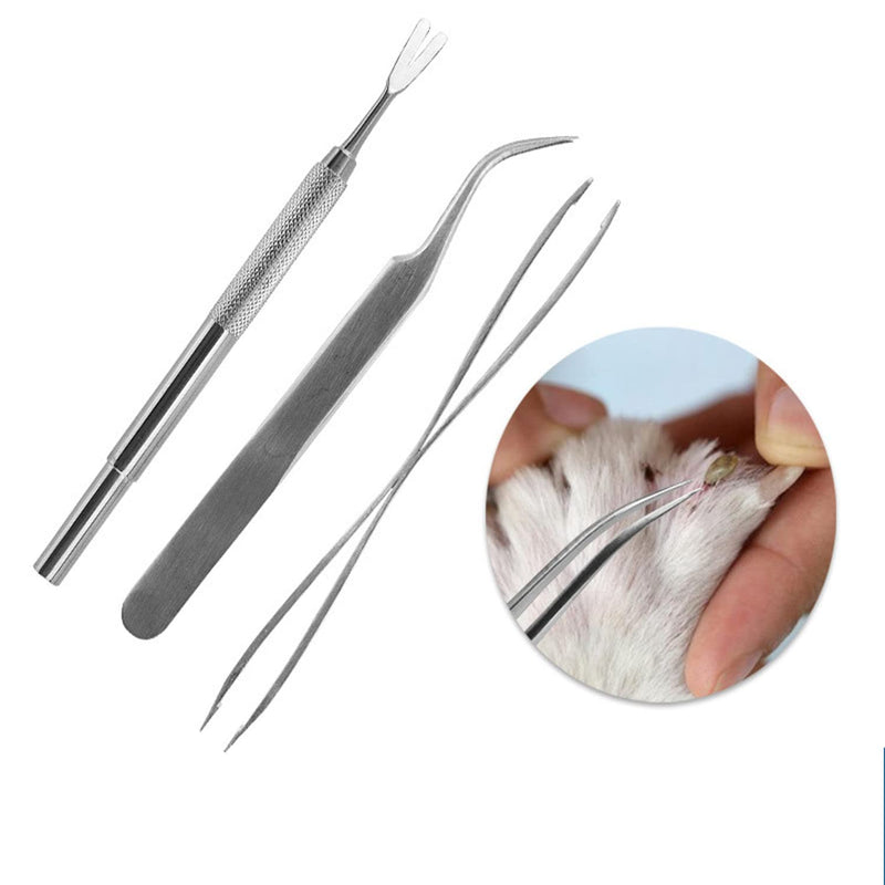 HSZJsto Tick Remover Kit, Stainless Steel Tick Remover Tweezers Tick Remover Tools Set for Pet Dog, Cat, Human with Storage Box 3 in 1 - BeesActive Australia