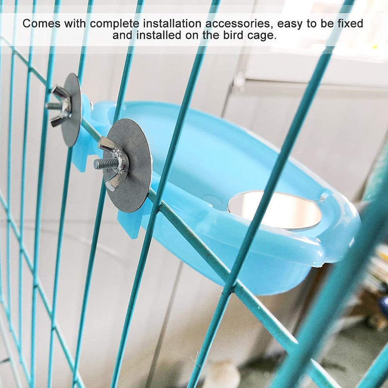 Hztyyier Bird Bath with Mirror, Portable Bird Bath Bird Bathroom for Pet Parrots Bird Cage Hanging Bath Accessories - BeesActive Australia