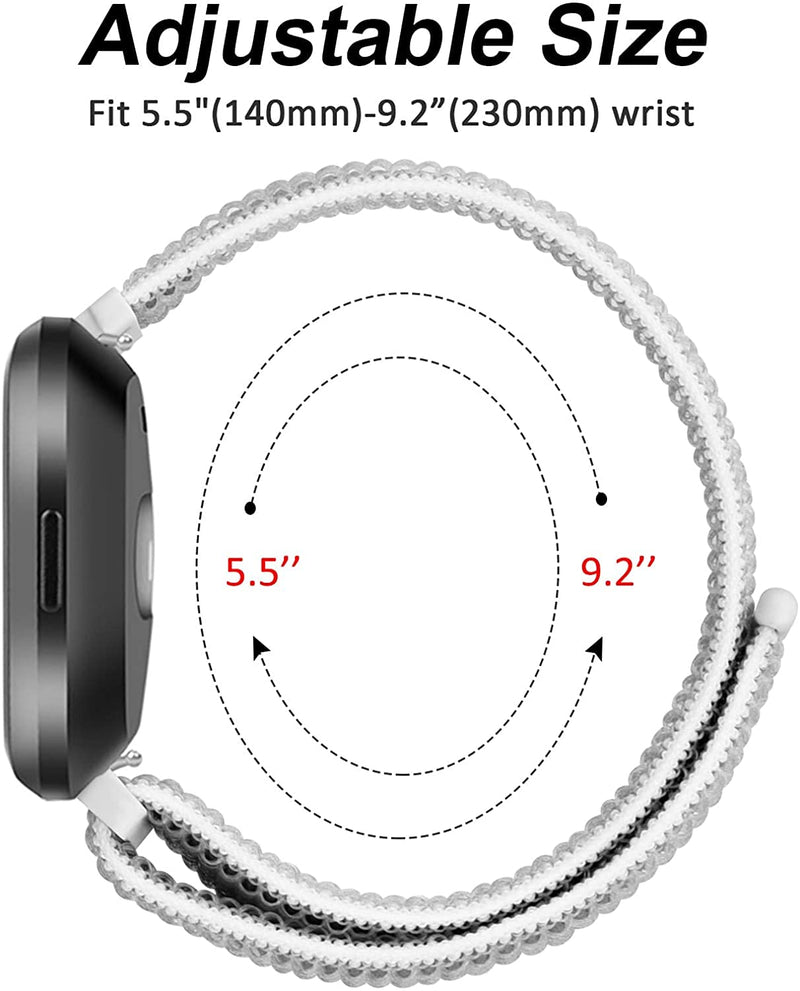 Nylon Sports Bands for Wyze Watch 44 47mm, Adjustable Sports Loop Replacement Strap Wristbands Compatible with Wyze Smart Watch Seashell - BeesActive Australia