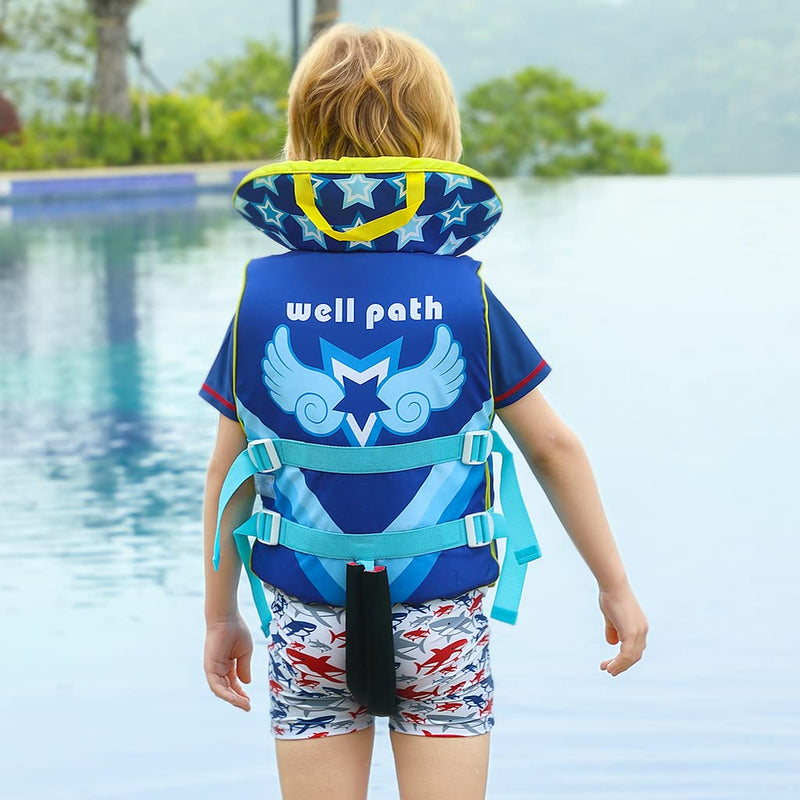 OldPAPA Kids Swim Vest- Swimming Vest for Child with Adjustable Safety Strap, Suitable for 50-90lbs blue X-Small - BeesActive Australia