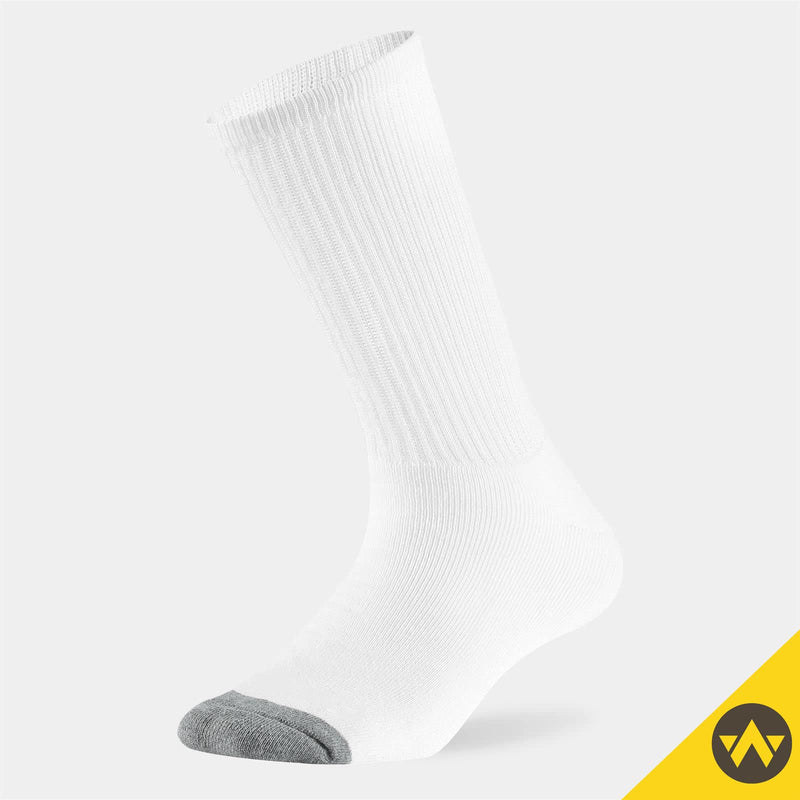WANDER Men's Cushion Crew Socks 3-6 Pairs Athletic Running 6-8/8-13/12-15 Socks Men Cotton Sport Wicking Work A Crew Socks:6 Pairs White 12-15 - BeesActive Australia