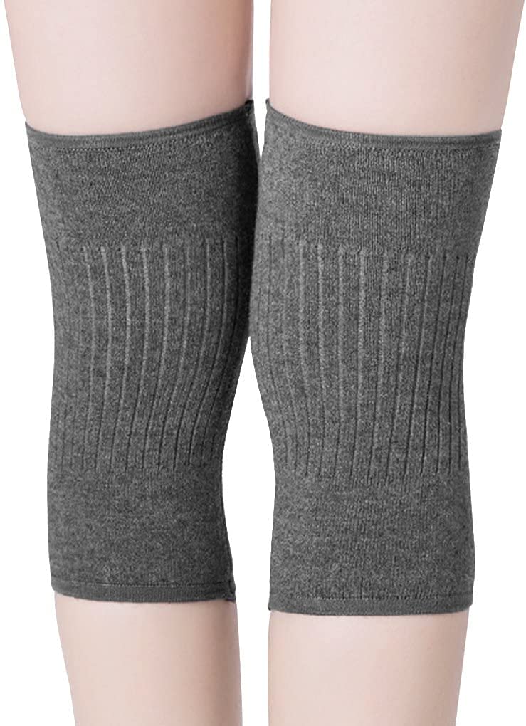Cashmere Stretchy Knit Knee Warmer Arthritic Knee Sleeve Cosy Night Sleep Knee Wrap Pad Brace Support Band -Knee Pain Relief Warming Knees Braces- Best for Cold Knee,Knee Problems, Elders Gift,Grey,L L suggest weight 60kg-85kg Grey - BeesActive Australia