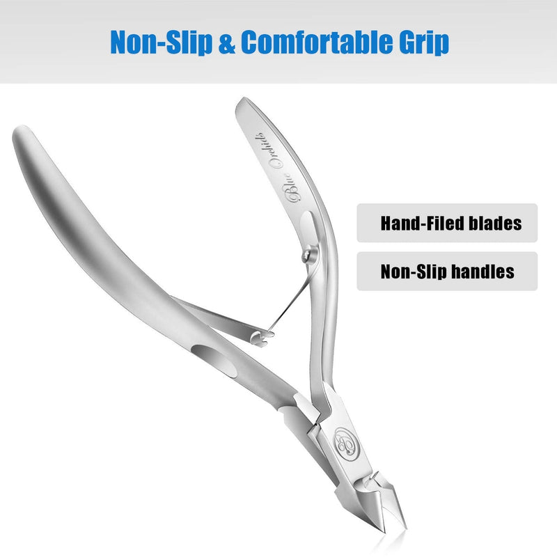 Cuticle Trimmer with Cuticle Pusher - Cuticle Remover Cuticle Nipper Professional Stainless Steel Cuticle Cutter Clipper Durable Pedicure Manicure Tools for Fingernails and Toenails (Silver) - BeesActive Australia