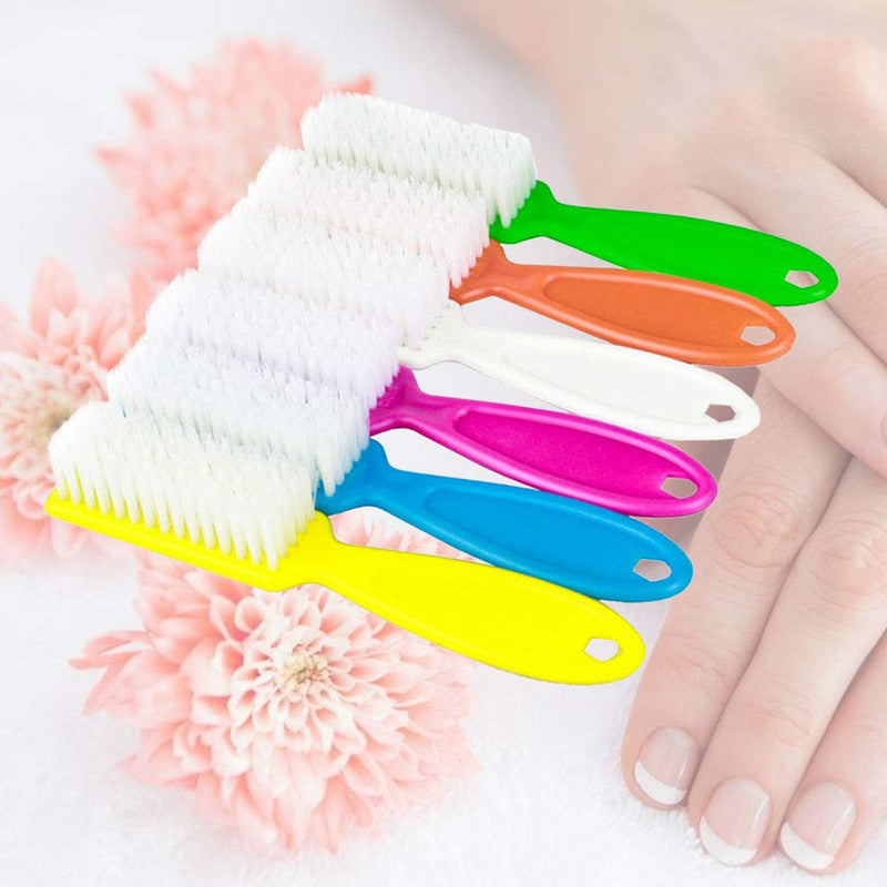 Healifty Nail Brush 4pcs Nail Brush Long Handle Plastic Cleaning Scrubbing Brushes for Nail Makeup (Random Pattern) - BeesActive Australia