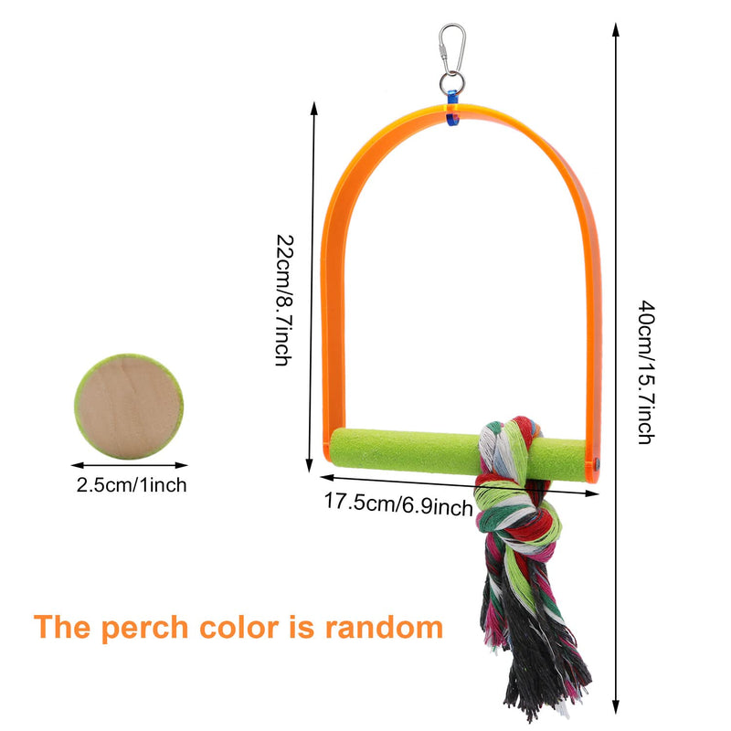 Wontee Bird Toys Bird Swing Toy Bird Perches for Parrot Budgie Parakeet Cockatiel Conure African Grey Medium Orange - BeesActive Australia