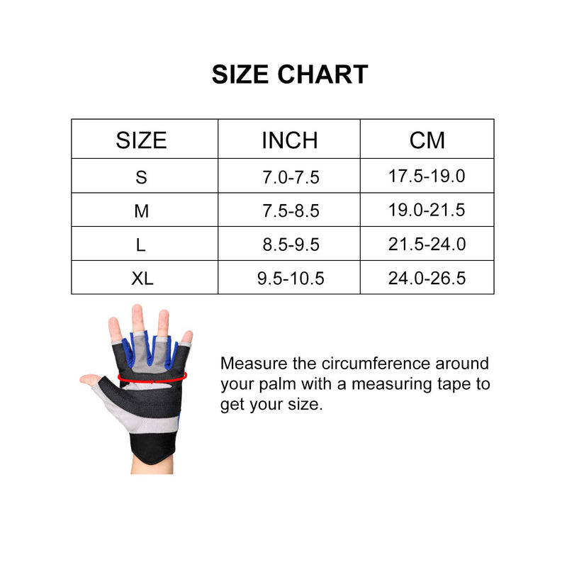 [AUSTRALIA] - FitsT4 Sailing Gloves 3/4 Finger and Grip Great for Sailing, Yachting, Paddling, Kayaking, Fishing, Dinghying Water Sports for Men and Women blue Medium 