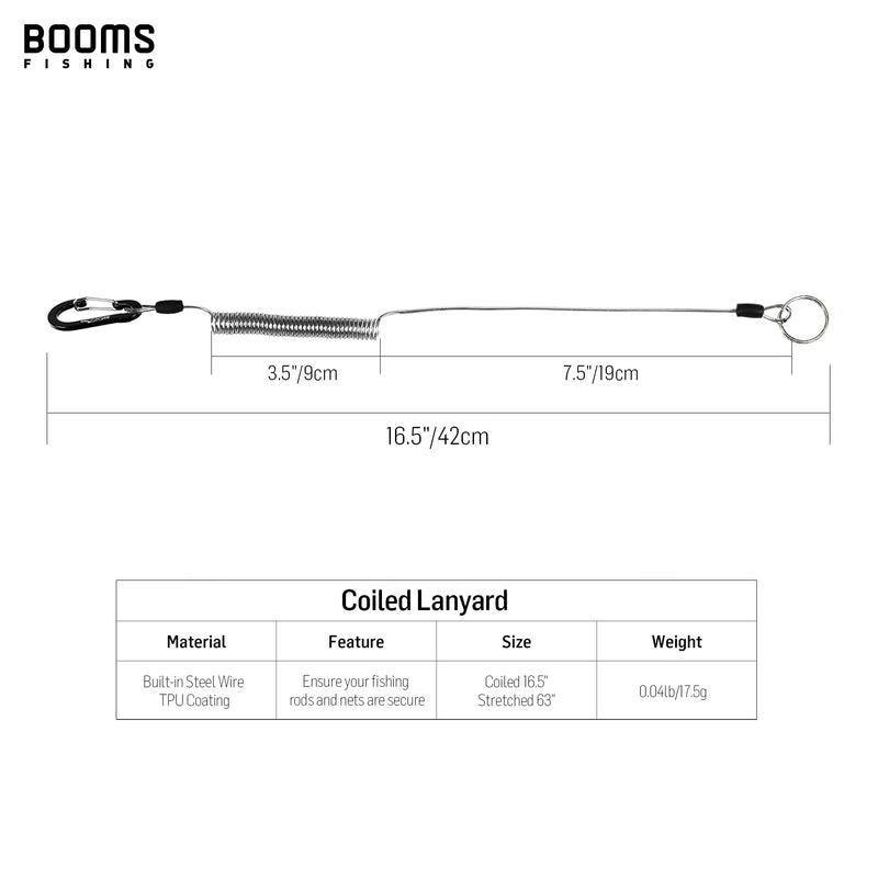 Booms Fishing T01 Coiled Lanyards for Fishing Rods and Fly Fishing Nets 2pcs - BeesActive Australia