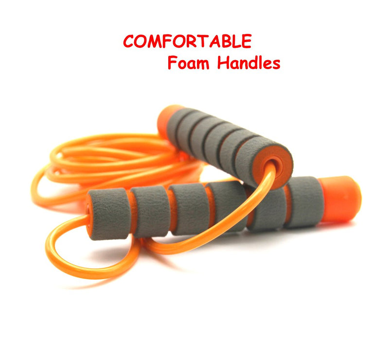 Jump Rope for Kids - Adjustable Soft Skipping Rope with Skin-Friendly Foam Handles for Kids, Boys, Girls, Children - Outdoor Fun Activity, Great Party Favor, Exercise Activity & Fitness Green-Orange - BeesActive Australia