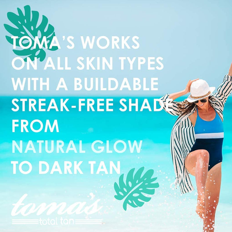 Toma's Total Tan Self-Tanning Lotion |Instant, Dark, Natural-Looking Sunless Tan |No-Orange, Streak-Free Application Last 40% Longer |Beautiful, Bronze Glow Works On All Skin-Tones |Cruelty-Free|6 oz - BeesActive Australia