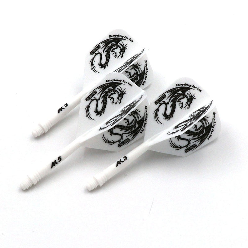 CUESOUL ROST Integrated Dart Shaft and Flights Standard Shape/Pear Shape/Big Wing Shape Shaft Length 28mm-Big Wing Shape-White Dragon - BeesActive Australia