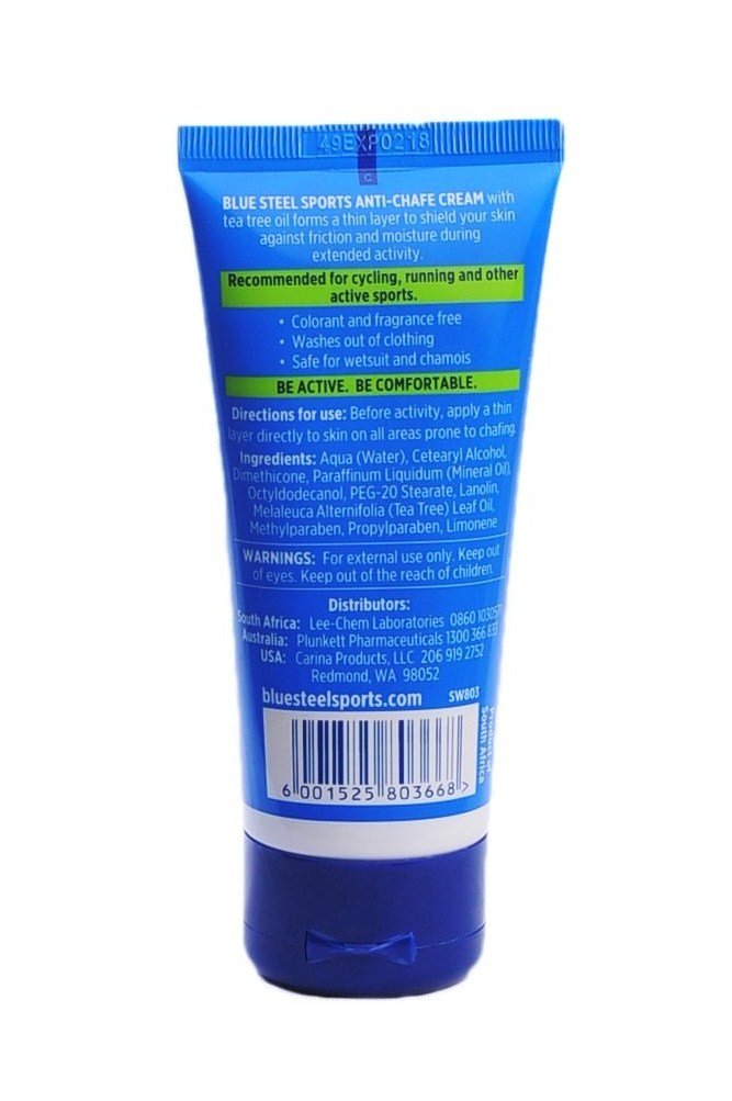 Blue Steel Sports Anti-Chafe Cream with Tea Tree Oil - BeesActive Australia