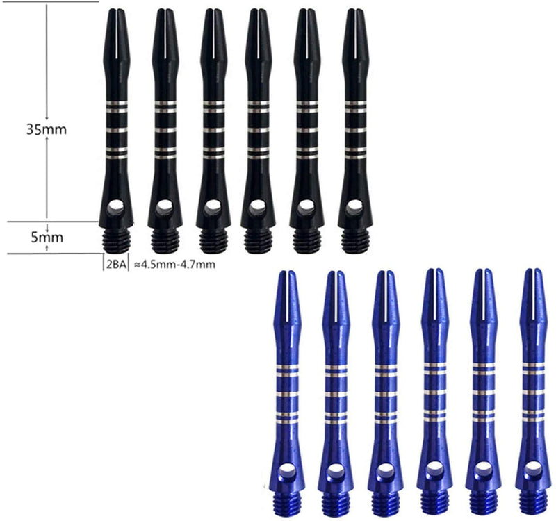 ToBeIT Dart shafts Black Dart shafts Dart Flights Dart Rubber Rings Dart Accessories 6black+6blue - BeesActive Australia