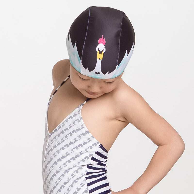 [AUSTRALIA] - Poolbeanies, Lycra Designer Swim Caps, 2 Pack, Tiara in Princess Pink, Swan Lake 