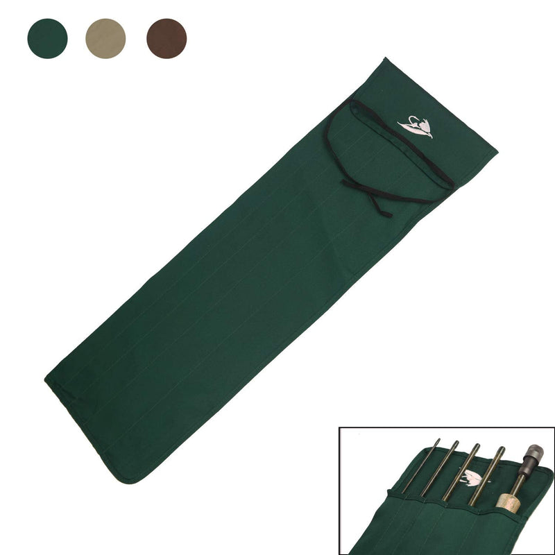 AventikINT Cotton Cloth Fishing Rod Sleeve Cover Pole Sock Glove Protector Bag Pouch with 5 Compartments Dark Green 31inch/79cm - BeesActive Australia