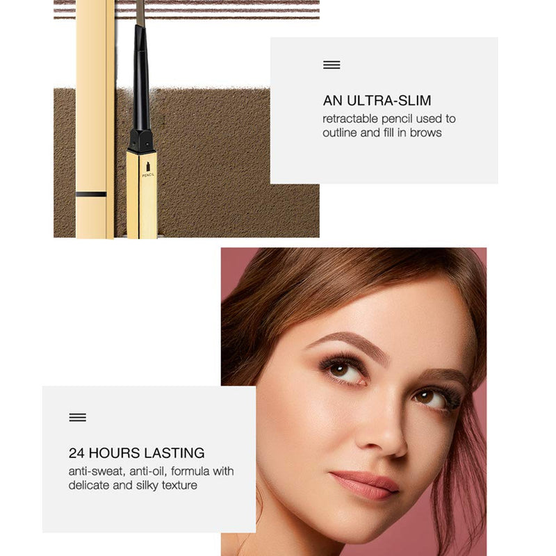 CCPT Makeup Brow Stylist Definer Waterproof Eyebrow Pencil, Ultra-Fine Mechanical Pencil, Draws Tiny Brow Hairs & Fills in Sparse Areas & Gaps-1# Lt.Brown 1#Lt.Brown - BeesActive Australia