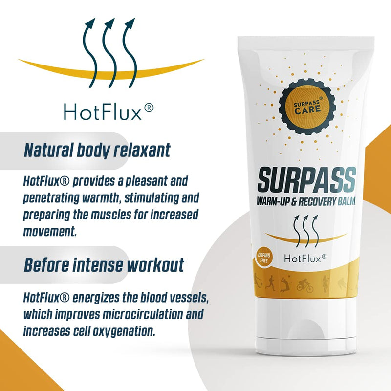 SURPASS-CARE Warm-up and Recovery Balm for Athletes | Long-Lasting Muscle Warmth and Improved Microcirculation | Warming Rub for Enhanced Performance | Ideal Before and After Exercise (200ml) - BeesActive Australia