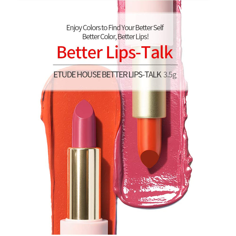 ETUDE HOUSE Better Lips-Talk (#BE101 Dancing China) | Vivid Color Long-Lasting Lipstick with Hydro Shine | Lips Makeup #BE101 Dancing China - BeesActive Australia