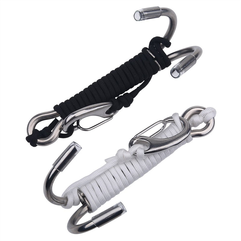 [AUSTRALIA] - Reef Drift Hook, Scuba Diving Double Dual Stainless Steel Reef Drift Hook with Line for Cave Dive Black 