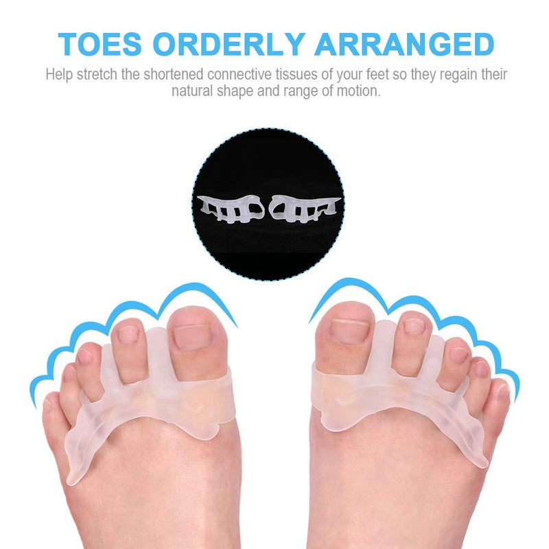 Toe Separators Gel,Silicone Toe Spacers Toe Straightener Spreaders Overlapping Toe Corrector for Women Men Night and Day Use - BeesActive Australia
