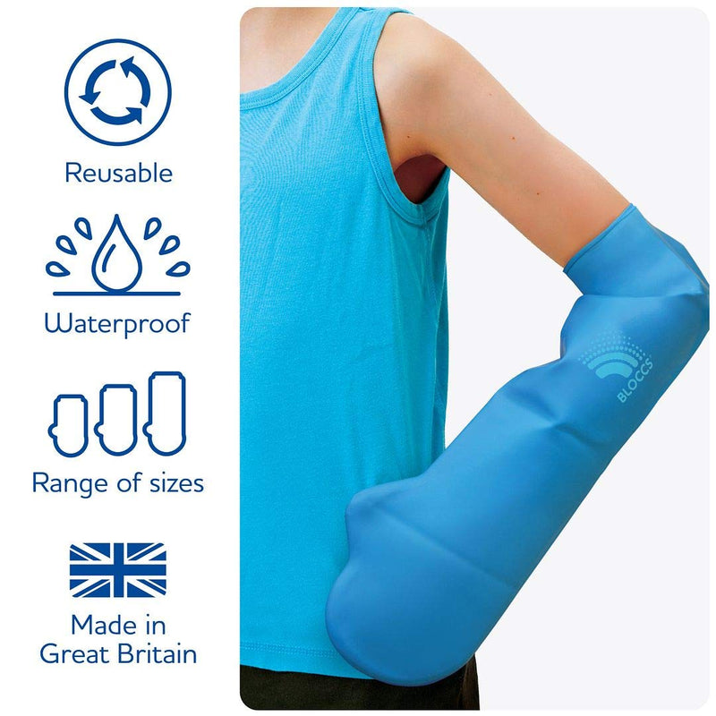Bloccs Waterproof Cast Cover Arm, Swim, Shower & Bathe. Watertight Protector - #CSA71-M - Child Short Arm (Medium) M - BeesActive Australia