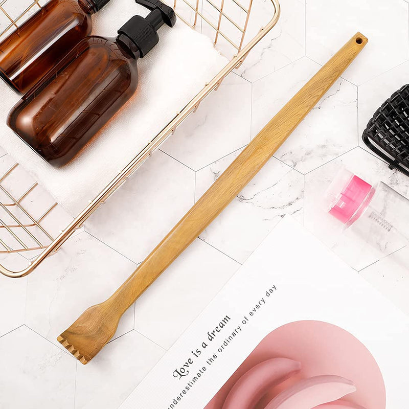 Winkwinky 2 Pcs Wooden Back Scratchers, Manual Back Massager with Long Handle, Back Scratcher for Body Relaxation and Massage(15.6in+15.2in) - BeesActive Australia