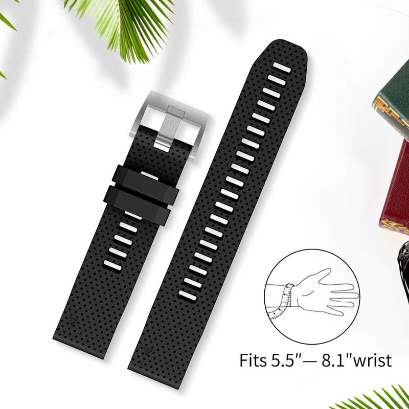 Vozehui Compatible with Garmin Fenix 5S Band, 20mm Soft Silicone Quick Release Replacement Watch Band for Garmin Fenix 5S / Fenix 5S Plus/Fenix 6S/ Fenix 6S Pro Watch 1 Pack:Black - BeesActive Australia