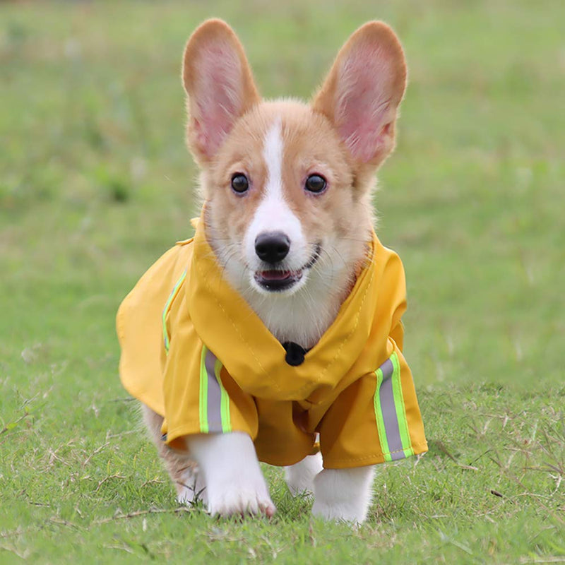 Waterproof Reflective Dog Raincoat, Adjustable Lightweight Pet Raincoat, Hooded Poncho for Medium and Large Dogs XXXX-Large yellow - BeesActive Australia