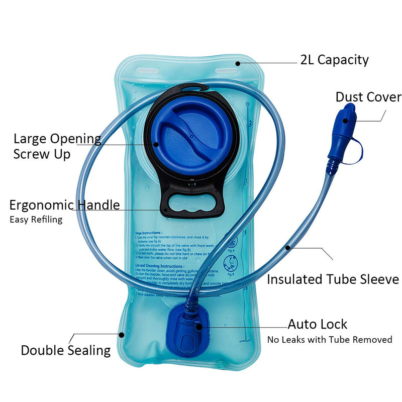 Hydration Bladder, 2 Liter Leak Proof Water Bladder, Water Reservoir for Hydration Pack - BeesActive Australia