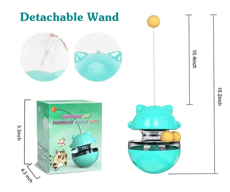 SUJAYU Cat Treat Puzzle, Cat Treat Dispenser Toy Cat Treat Toy, Tumbler Interactive Ball Cat Puzzle Feeder, Cat Food Puzzle Cat Food Ball Cat Snacks Temptations, Food Puzzle Toys for Cats Blue - BeesActive Australia