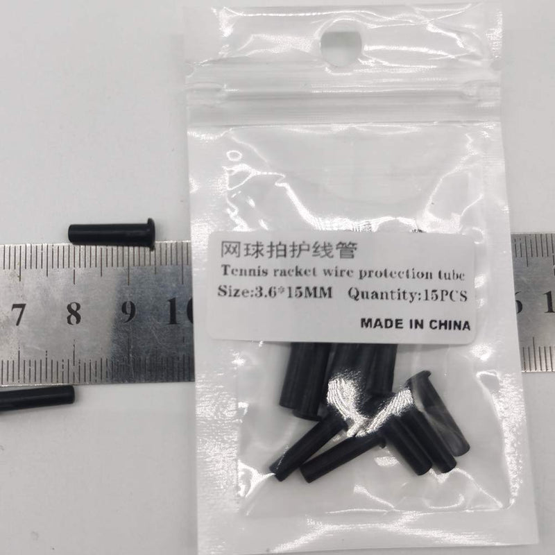 Mike-Tennis Grommets Universal Tennis Racket 3.6x15mm Grommets Eyelets Replacement Accessories Gear Equipment - Black 15pcs/Pack - BeesActive Australia