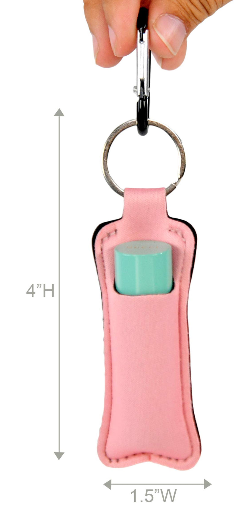 HOME-X Neoprene Lipstick Holder, Lip Balm Keychain, Set of 3, each: 4" L x 1 ½" W x 1/8" H, One of each Aqua, Blush, Flower - BeesActive Australia