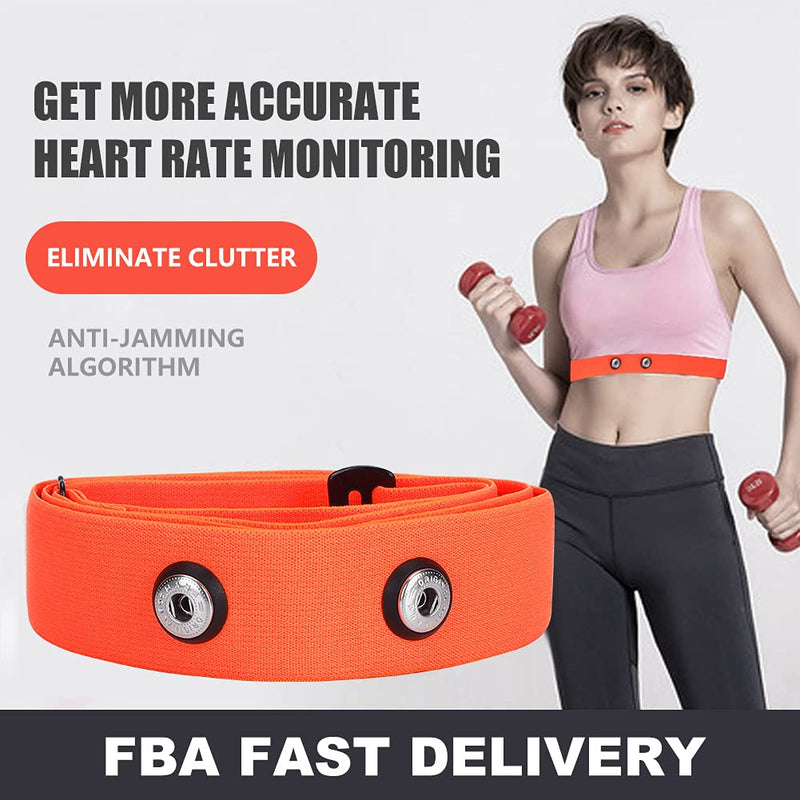 Heart Rate Monitor Replacement Chest Strap Orange Medium - BeesActive Australia