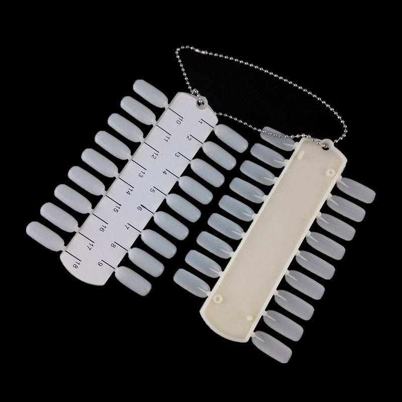 yueton Pack of 2 Sets 36 Tips Per Unit Double Layer Nail Color Display Card Nail Art Practice Design Training Plastic Polish Board Swatches with Ball Chain - BeesActive Australia