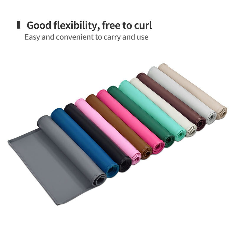 EIOKIT Dog Food Mat,Silicone Waterproof Dog Cat Food Tray,Non Slip Pet Bowl Mats Placemat,Size:(18.5" x 11.5") 0.6",(24" x 16") 0.6",(28" x 18") 0.8",(32" x 24") 1" Raised Edge 18.5" x 11.5" Grey - BeesActive Australia