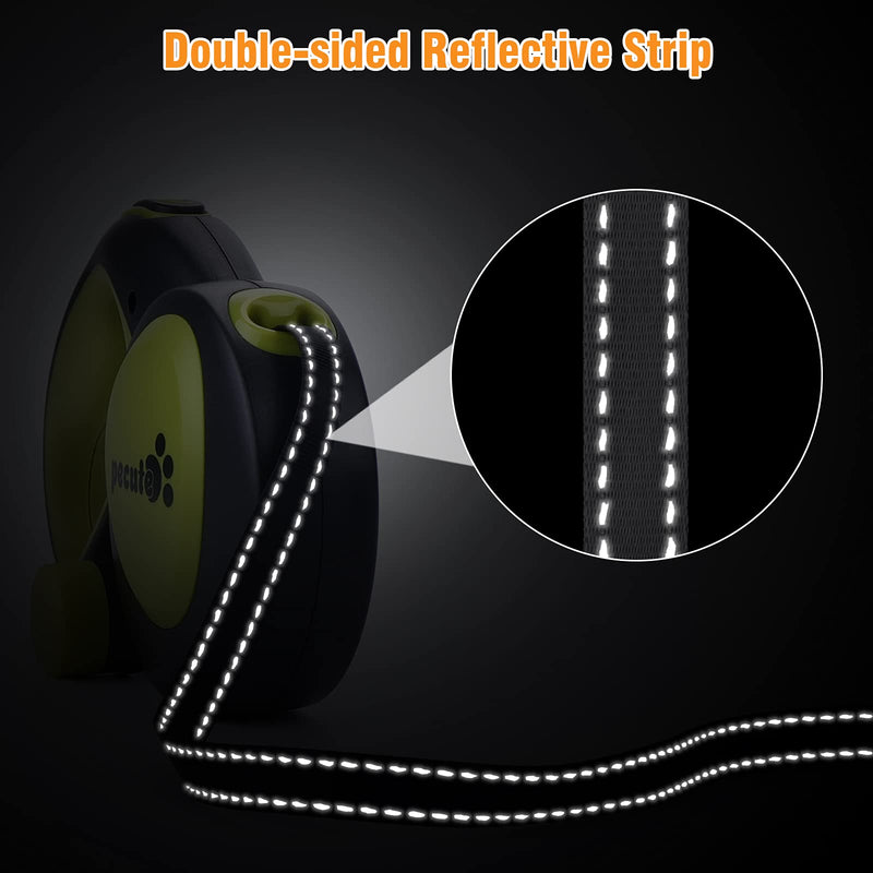 Retractable Dog Leash, Pecute 360° Tangle-Free Dog Leash Retractable, Heavy Duty Retractable Dog Leash with Protective Bungee, Easy One Button Brake & Lock, Great for Small to Large Dogs, 16ft/5m - BeesActive Australia