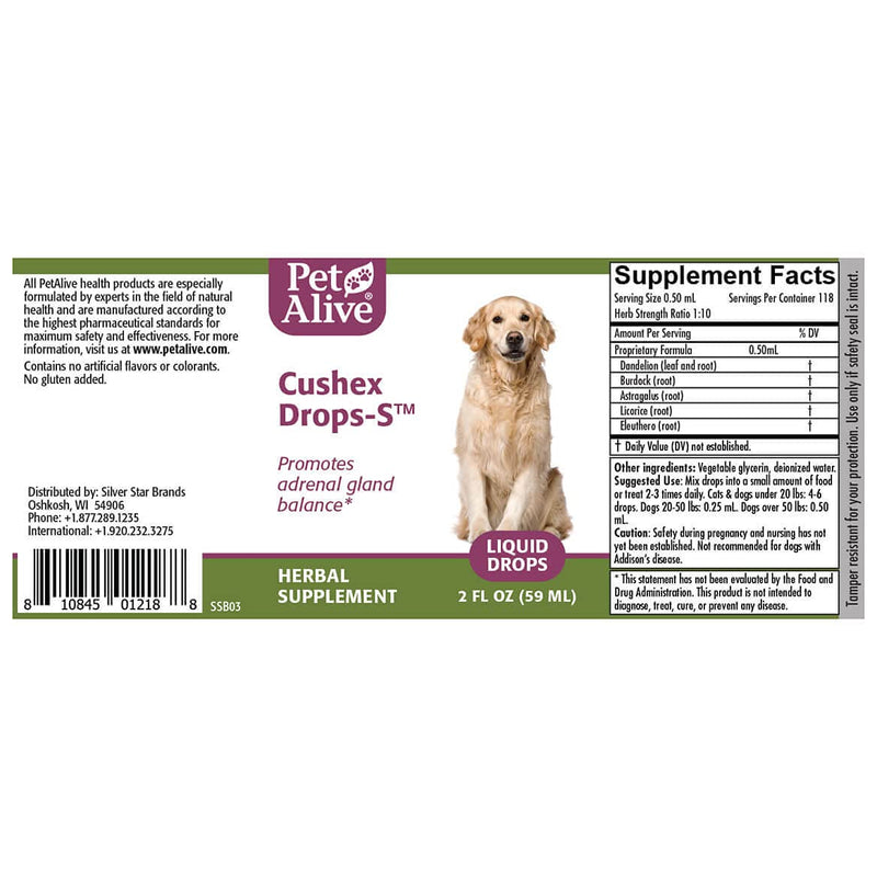 PetAlive Complete Cushex ComboPack for Adrenal Gland Balance, Cushing's Related Support and Symptom Relief Cushex Drops-S - BeesActive Australia
