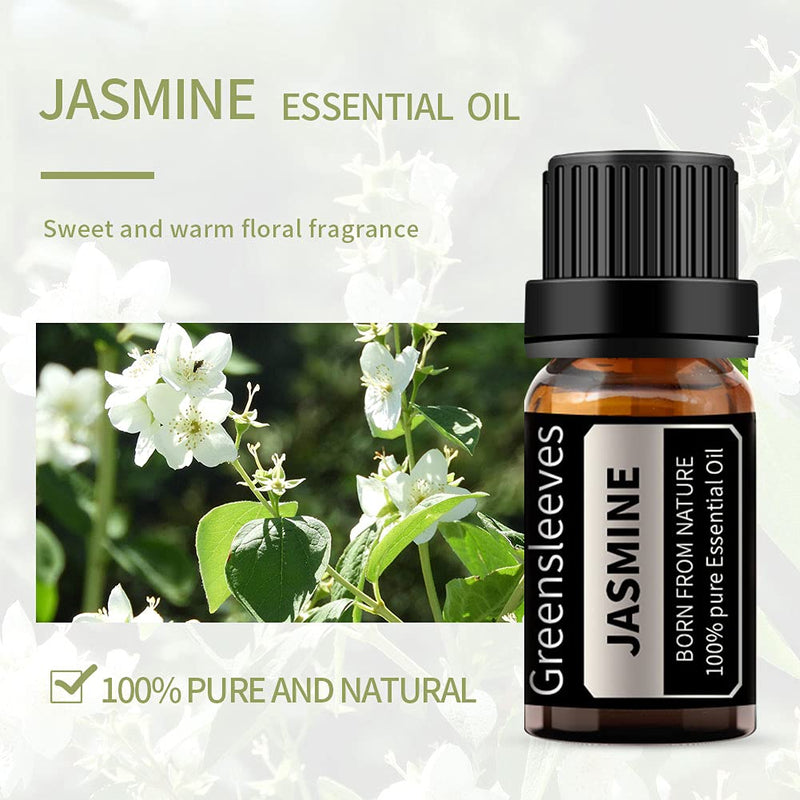 GREENSLEEVES Jasmine Essential Oil, 100% Pure, Undiluted Organic Jasmine Aromatherapy Diffuser Oils 10ml - BeesActive Australia
