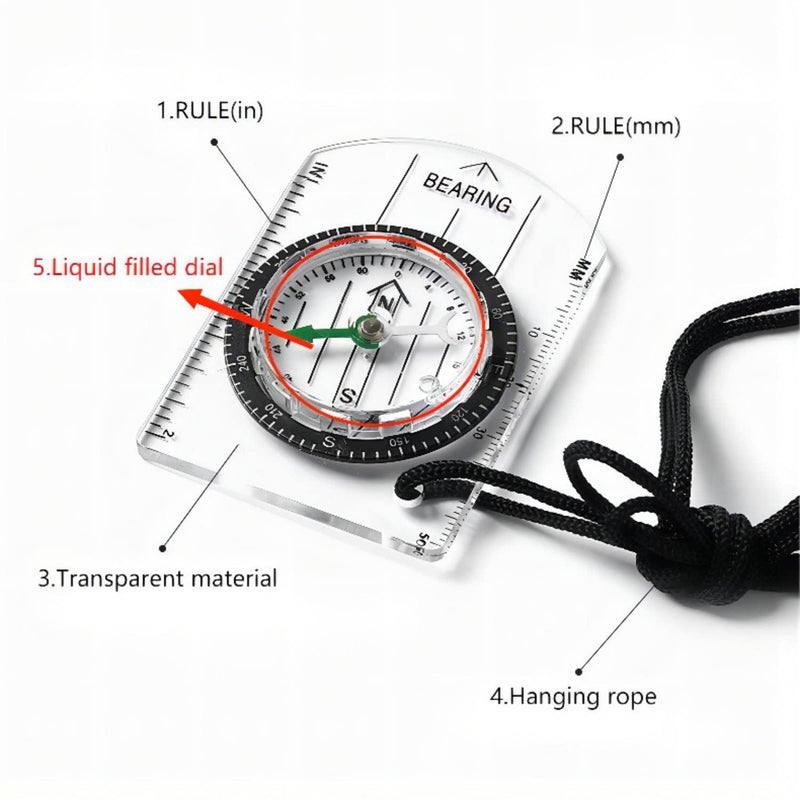 Boy Scout Compass with Survival Whistle，Orienteering Compass Kids Camping Set/Mini Camping Compass/Hiking Backpacking Compass/Kids Compass Navigation Map Reading - BeesActive Australia