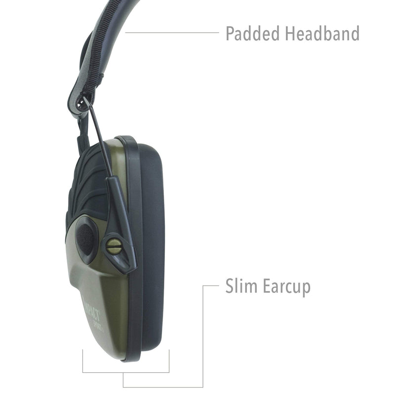 Howard Leight by Honeywell Classic Green Impact Sport Sound Amplification Electronic Earmuff with Clear Lens Safety Eyewear - BeesActive Australia