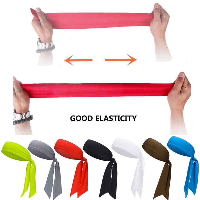Sports Headband - Head Tie Tennis Tie Hairband - Sweatbands Headbands Wristbands Head Wrap - Ideal for Working Out,Tennis 1pcs-black - BeesActive Australia