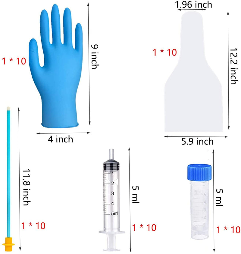 10 Set AI Artificial Insemination Dog Breeding Kit, Canine Breeding Kit, Dog Insemination Breeder Kit, Disposable Canine Artificial Insemination, Canine Breeding Supplies 11.8 inch,Medium Breeds - BeesActive Australia