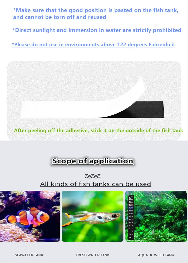 Aquarium Thermometer Sticker Fish Tank Temperature Sticker Brewing Thermometer Strip Adhesive Thermometer Sticker,10PCS for Sticking on Fish Tank/Wine/Beer/Kombucha Jars Bottles - BeesActive Australia